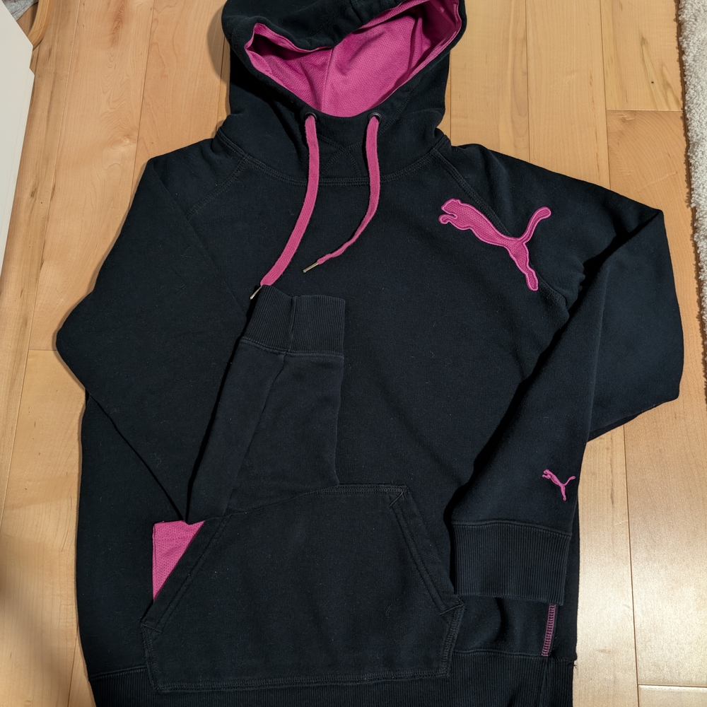 Puma Black and Pink Hoodie